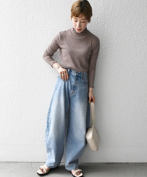 セール】SHIPS any:〈洗濯機可能〉シアー リブ タートル プルオーバー