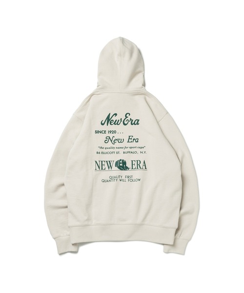 NEW ERA（ニューエラ）の「ニューエラ スウェットパーカー フード 背面ロゴ（パーカー・メンズ・ストーン/ブラック・L/M/XXL/XL/S）」の5枚目の写真