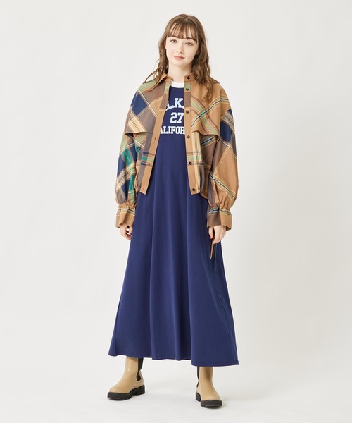 MILKFED.(ミルクフェド)の「COLLEGE LOGO DRESS(ワンピース・レディース・ネイビー/チャコール・ONE SIZE)」の17枚目の写真