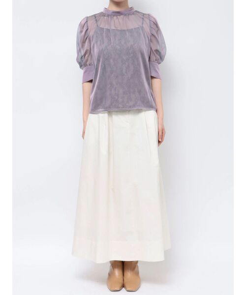 LAGUNAMOON（ラグナムーン）の「ハーフスリーブレースキャミシアーブラウス（シャツ/ブラウス・レディース・ラベンダー/ブラック/グリーン・FREE）」の12枚目の写真