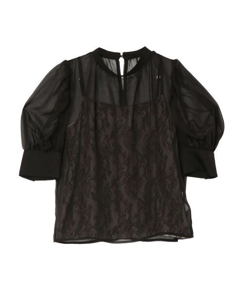 LAGUNAMOON（ラグナムーン）の「ハーフスリーブレースキャミシアーブラウス（シャツ/ブラウス・レディース・ラベンダー/ブラック/グリーン・FREE）」の16枚目の写真