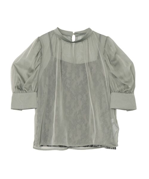 LAGUNAMOON（ラグナムーン）の「ハーフスリーブレースキャミシアーブラウス（シャツ/ブラウス・レディース・ラベンダー/ブラック/グリーン・FREE）」の17枚目の写真