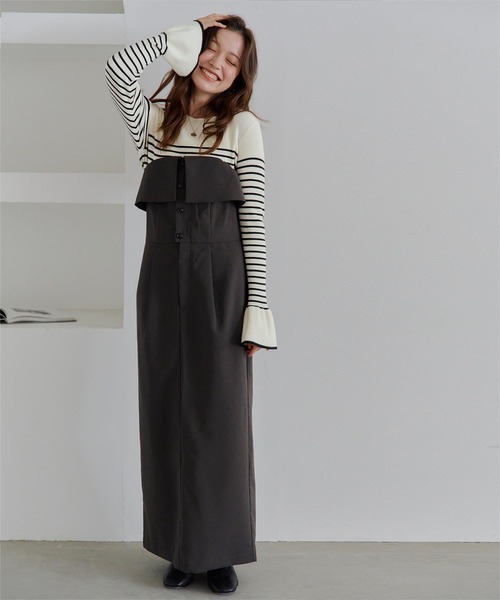 セール】ボートネックベルスリーブニット（ニット/セーター