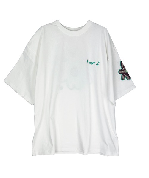 moyan ecri（モヤン エクリ）の「<moyan ecri>flowerパッチ刺繍Tシャツ【アフリカンファブリック】（Tシャツ/カットソー・レディース・ブルー系その他2/ピンク系その他/ホワイト系その他/ピンク系その他2/ブルー系その他/ホワイト系その他2・FREE）」の16枚目の写真