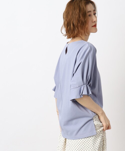 grove（グローブ）の「◆きれいもカジュアルも！ひんやりタックドルマンTシャツ（Tシャツ/カットソー・レディース・ブルー/アイボリー/スミクロ/モカ/ホワイト系5・02/03/01/05/04）」の11枚目の写真