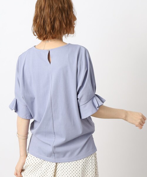 grove（グローブ）の「◆きれいもカジュアルも！ひんやりタックドルマンTシャツ（Tシャツ/カットソー・レディース・ブルー/アイボリー/スミクロ/モカ/ホワイト系5・02/03/01/05/04）」の12枚目の写真