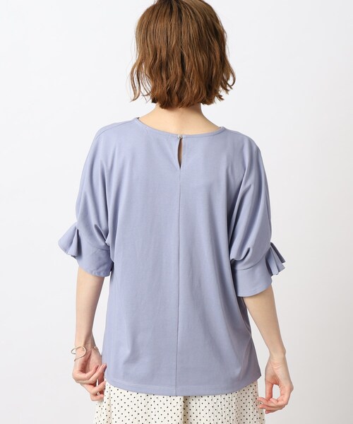 grove（グローブ）の「◆きれいもカジュアルも！ひんやりタックドルマンTシャツ（Tシャツ/カットソー・レディース・ブルー/アイボリー/スミクロ/モカ/ホワイト系5・02/03/01/05/04）」の16枚目の写真
