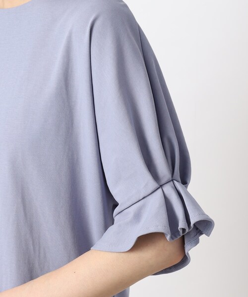 grove（グローブ）の「◆きれいもカジュアルも！ひんやりタックドルマンTシャツ（Tシャツ/カットソー・レディース・ブルー/アイボリー/スミクロ/モカ/ホワイト系5・02/03/01/05/04）」の19枚目の写真