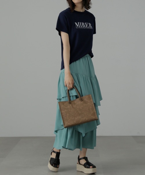 FREE'S MART（フリーズマート）の「エンボスペイズリーバッグ（トートバッグ・レディース・ホワイト/ブラウン/カーキ/ブラック・ﾌﾘ-）」の9枚目の写真