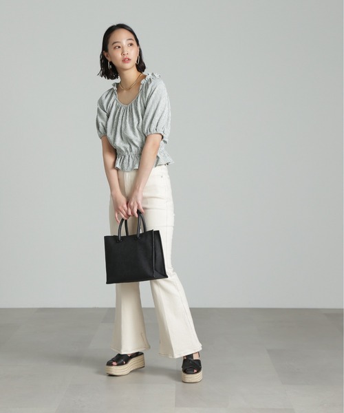 FREE'S MART（フリーズマート）の「エンボスペイズリーバッグ（トートバッグ・レディース・ホワイト/ブラウン/カーキ/ブラック・ﾌﾘ-）」の21枚目の写真