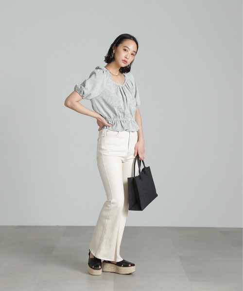 FREE'S MART（フリーズマート）の「エンボスペイズリーバッグ（トートバッグ・レディース・ホワイト/ブラウン/カーキ/ブラック・ﾌﾘ-）」の22枚目の写真