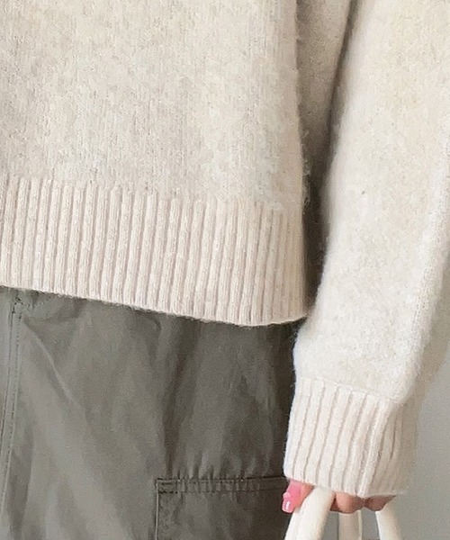 mily bilet（ミウィビレット）の「【mily bilet】１枚でキマるニット ダブルジャガードシャギープルオーバー（ニット/セーター・レディース・ブラウン/ベージュ/グレー・LARGE/X-LARGE/MEDIUM/SMALL）」の13枚目の写真