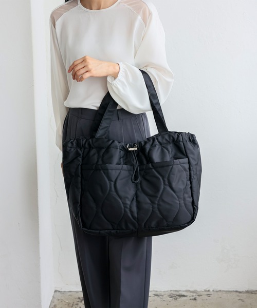 VitaFelice（ヴィータフェリーチェ）の「フロントポケット2typeトートバッグ 巾着バッグ（トートバッグ・レディース・ブラック/チャコール/モカ/ブラック系その他/ブラウン系その他/ブラック系その他2・FREE）」の21枚目の写真