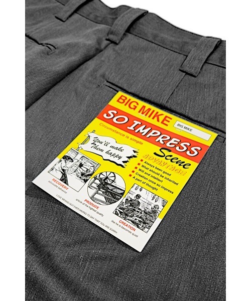 BIG MIKE（ビッグマイク）の「BIG MIKE ビックマイク / セットアップ対応 ノータック チノパンツ tctwill notack chino pants //// 102337200（チノパンツ・メンズ・チャコールグレー/ブラック/ベージュ/オリーブ/グリーン/杢グレー・36/34/32/30）」の7枚目の写真