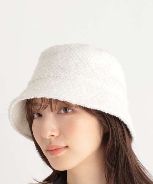 Andemiu（アンデミュウ）の「ツイードバケットハット961569（ハット・レディース・オフホワイト/ブラック/マルチ・FREE）」の2枚目の写真