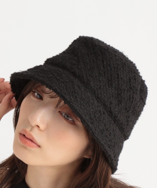 Andemiu（アンデミュウ）の「ツイードバケットハット961569（ハット・レディース・オフホワイト/ブラック/マルチ・FREE）」の3枚目の写真