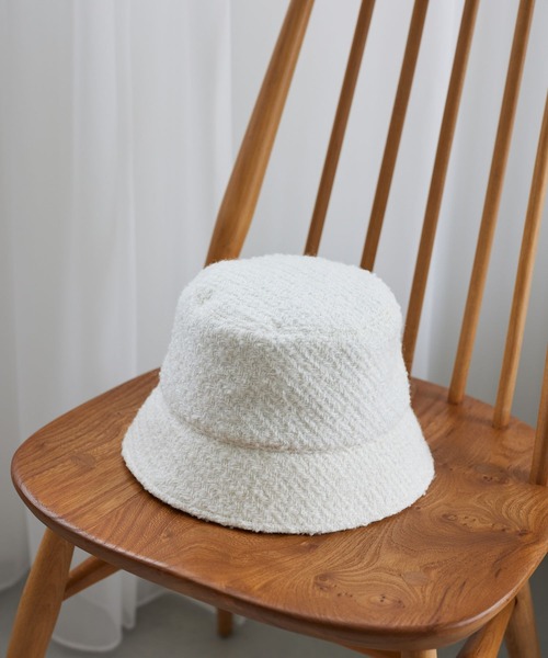 Andemiu（アンデミュウ）の「ツイードバケットハット961569（ハット・レディース・オフホワイト/ブラック/マルチ・FREE）」の4枚目の写真
