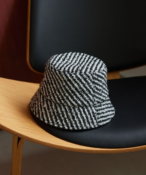 Andemiu（アンデミュウ）の「ツイードバケットハット961569（ハット・レディース・オフホワイト/ブラック/マルチ・FREE）」の6枚目の写真
