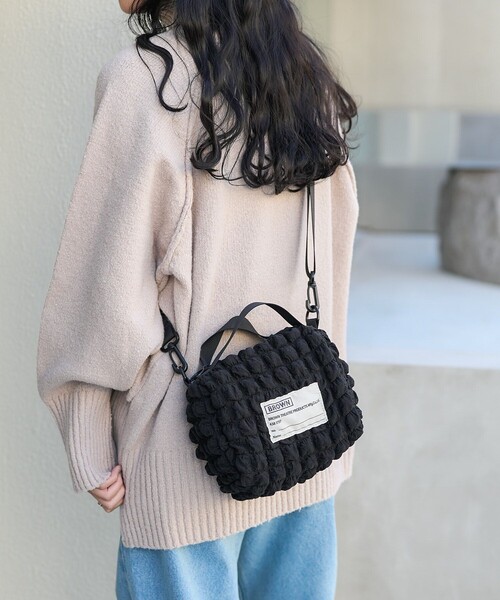 FREAK'S STORE(フリークスストア)の「BROWN BROWN THEATRE PRODUCTS× FREAK'S STORE/ブラウン 別注 ポップコーン スクエア 2way ショルダーバッグ(ショルダーバッグ・レディース・ベージュ/ブラック・ONE SIZE)」の3枚目の写真