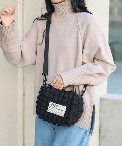 FREAK'S STORE(フリークスストア)の「BROWN BROWN THEATRE PRODUCTS× FREAK'S STORE/ブラウン 別注 ポップコーン スクエア 2way ショルダーバッグ(ショルダーバッグ・レディース・ベージュ/ブラック・ONE SIZE)」の4枚目の写真