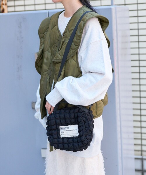 FREAK'S STORE(フリークスストア)の「BROWN BROWN THEATRE PRODUCTS× FREAK'S STORE/ブラウン 別注 ポップコーン スクエア 2way ショルダーバッグ(ショルダーバッグ・レディース・ベージュ/ブラック・ONE SIZE)」の5枚目の写真
