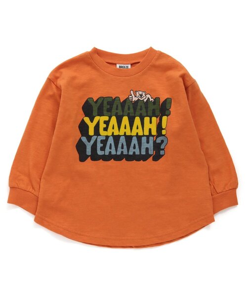 BREEZE(ブリーズ)の「アニマルレトロカレッジロンT(Tシャツ/カットソー・キッズ・キナリ/オレンジ/チャコール/ライム・100/130/90/140/80/110/120)」の4枚目の写真
