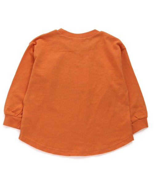 BREEZE(ブリーズ)の「アニマルレトロカレッジロンT(Tシャツ/カットソー・キッズ・キナリ/オレンジ/チャコール/ライム・100/130/90/140/80/110/120)」の9枚目の写真