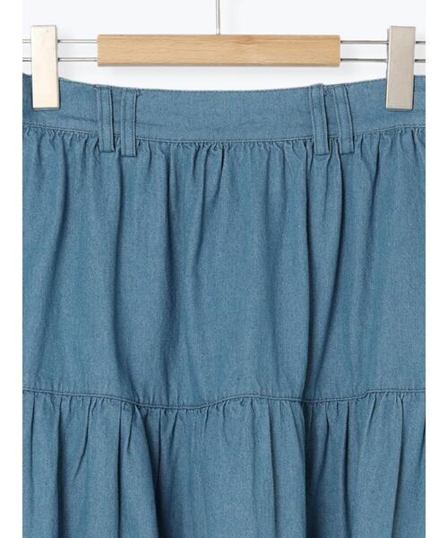 ehka sopo（エヘカソポ）の「デニムティアードスカート（スカート・レディース・ネイビー/サックスブルー/ブラック・F）」の14枚目の写真