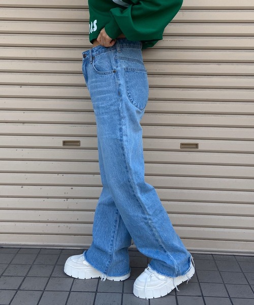 ムラサキスポーツ(ムラサキスポーツ)の「RIKKA FEMME/リッカファム ロンパン デニムパンツ RF23FW22(デニムパンツ・レディース・インディゴブルー/ライトインディゴブルー・S/M/L)」の15枚目の写真