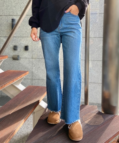 ムラサキスポーツ(ムラサキスポーツ)の「RIKKA FEMME/リッカファム ロンパン デニムパンツ RF23FW22(デニムパンツ・レディース・インディゴブルー/ライトインディゴブルー・S/M/L)」の7枚目の写真