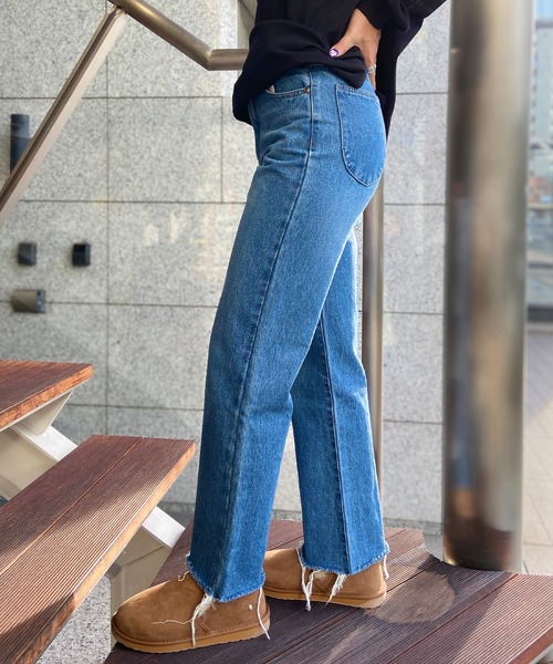 ムラサキスポーツ(ムラサキスポーツ)の「RIKKA FEMME/リッカファム ロンパン デニムパンツ RF23FW22(デニムパンツ・レディース・インディゴブルー/ライトインディゴブルー・S/M/L)」の8枚目の写真