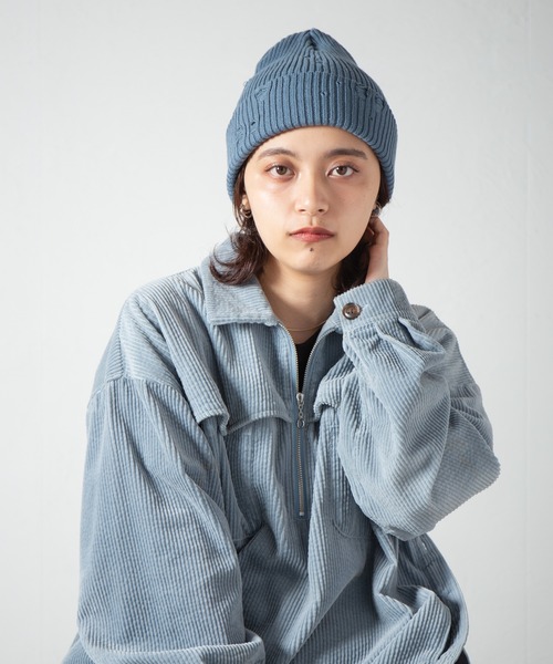 RACAL(ラカル)の「Ripped Cotton Knit Watch / ダメージ加工風編み柄ニットワッチ(ニットキャップ/ビーニー・レディース・ブラック/グレー/ブルー/ピンク/ベージュ/アイボリー・FREE)」の5枚目の写真