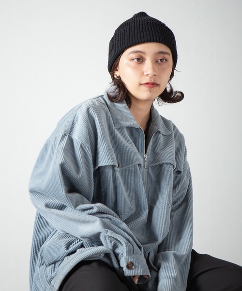 RACAL(ラカル)の「Ripped Cotton Knit Watch / ダメージ加工風編み柄ニットワッチ(ニットキャップ/ビーニー・レディース・ブラック/グレー/ブルー/ピンク/ベージュ/アイボリー・FREE)」の7枚目の写真