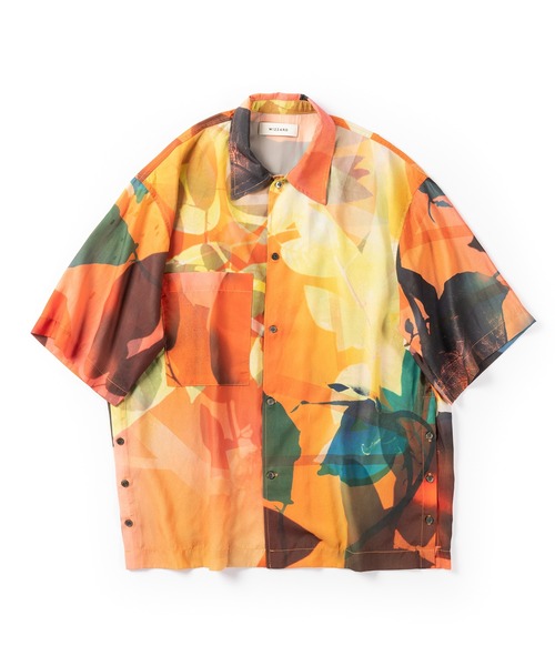 Wizzard(ウィザード)の「Wizzard ウィザード / PRINT SLIT SHIRT セットアップ総柄グラフィックプリントスリットシャツ / W24SS-SH020(シャツ/ブラウス・メンズ・レッド/ナチュラル/ブルー・3/1/2)」の3枚目の写真