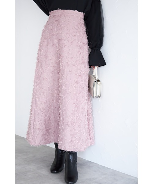 &. NOSTALGIA（アンドドットノスタルジア）の「【ZOZO限定】フリンジジャガードAラインスカート（スカート・レディース・ブラック/ピンクベージュ・FREE）」の8枚目の写真