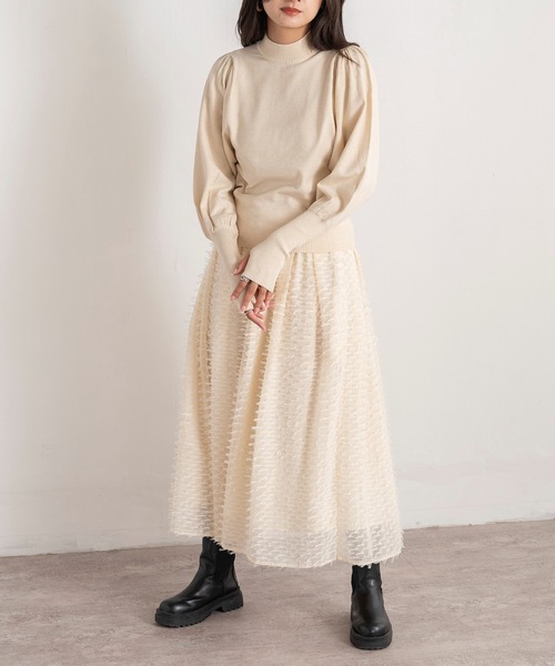 EUCLAID(エウクレイド)の「ボリュームスリーブニット(ニット/セーター・レディース・ブラック/オフホワイト/レッド/グレー/ブルー・38)」の6枚目の写真