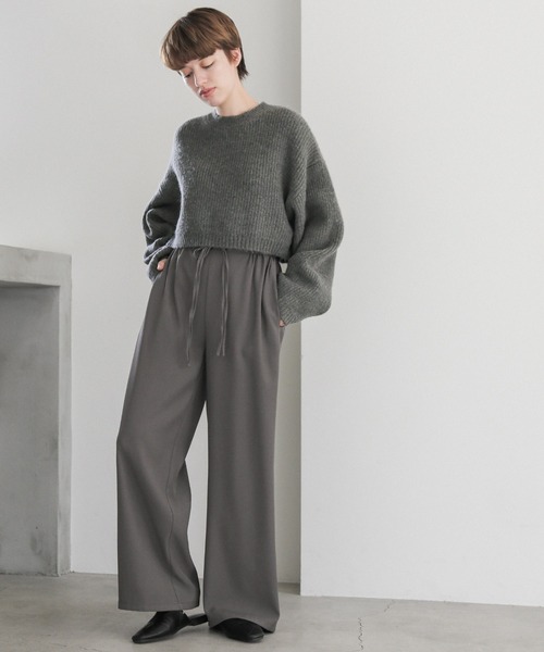 select MOCA(セレクトモカ)の「ウールライクショートニット(ニット/セーター・レディース・ベージュ/グレー/チャコールグレー・FREE)」の12枚目の写真