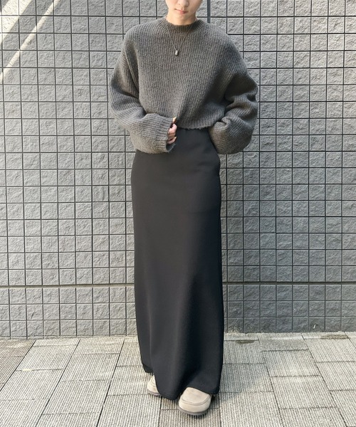 select MOCA(セレクトモカ)の「ウールライクショートニット(ニット/セーター・レディース・ベージュ/グレー/チャコールグレー・FREE)」の4枚目の写真