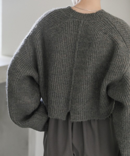 select MOCA(セレクトモカ)の「ウールライクショートニット(ニット/セーター・レディース・ベージュ/グレー/チャコールグレー・FREE)」の17枚目の写真