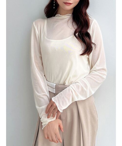 RESEXXY（リゼクシー）の「シアートップス（Tシャツ/カットソー・レディース・ブラック/アイボリー/グリーン・FREE）」の2枚目の写真