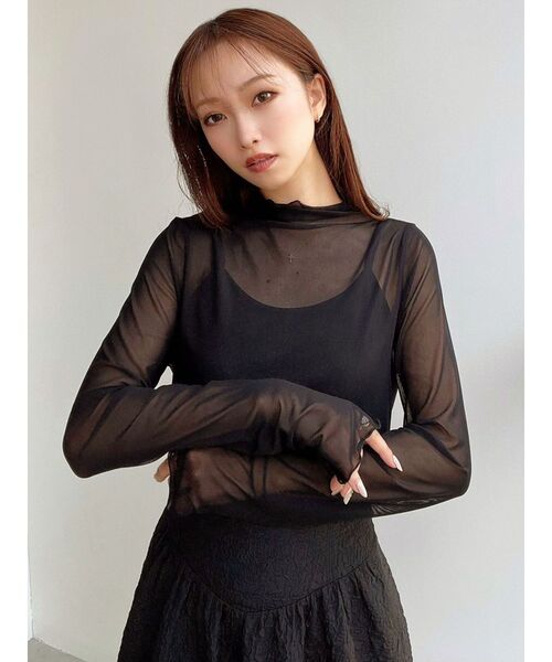 RESEXXY（リゼクシー）の「シアートップス（Tシャツ/カットソー・レディース・ブラック/アイボリー/グリーン・FREE）」の5枚目の写真