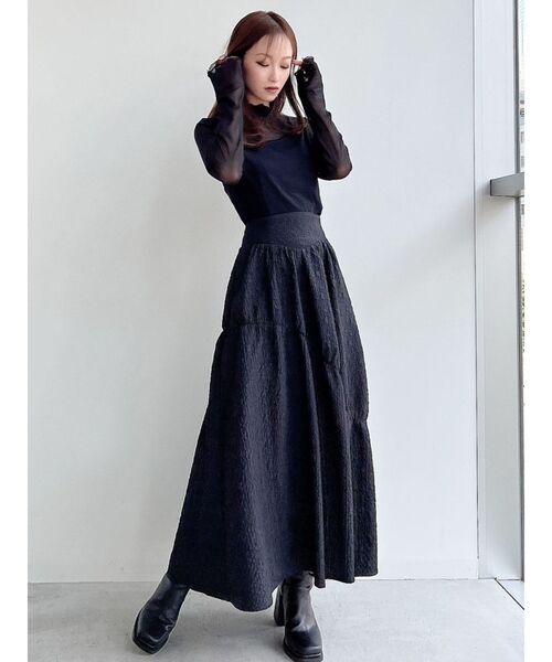 RESEXXY（リゼクシー）の「シアートップス（Tシャツ/カットソー・レディース・ブラック/アイボリー/グリーン・FREE）」の7枚目の写真