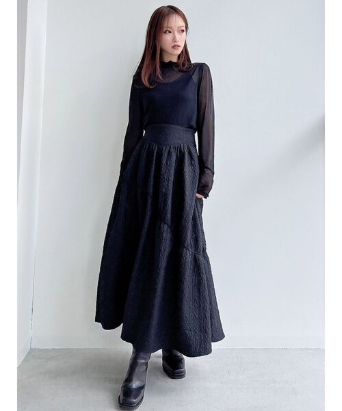 RESEXXY（リゼクシー）の「シアートップス（Tシャツ/カットソー・レディース・ブラック/アイボリー/グリーン・FREE）」の8枚目の写真