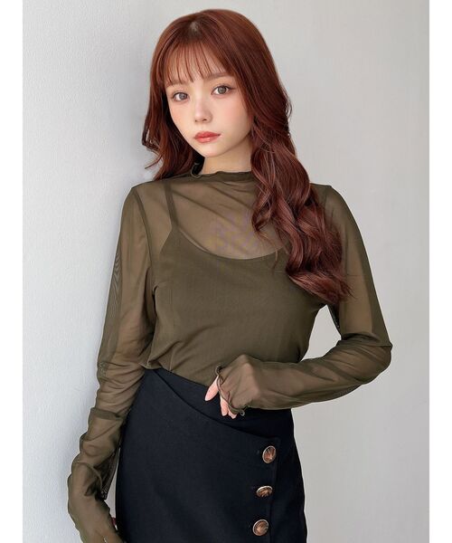 RESEXXY（リゼクシー）の「シアートップス（Tシャツ/カットソー・レディース・ブラック/アイボリー/グリーン・FREE）」の10枚目の写真