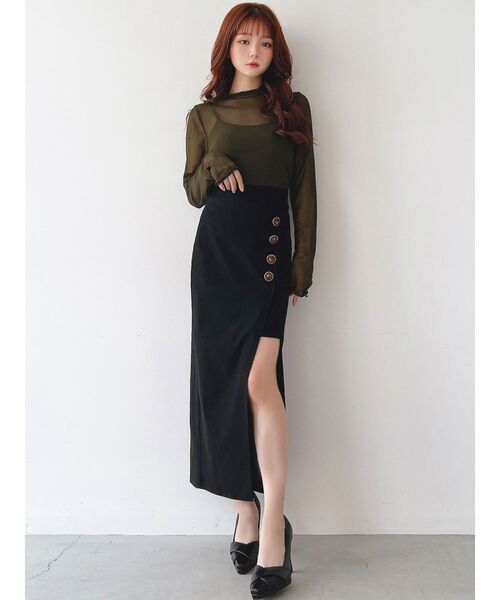 RESEXXY（リゼクシー）の「シアートップス（Tシャツ/カットソー・レディース・ブラック/アイボリー/グリーン・FREE）」の11枚目の写真