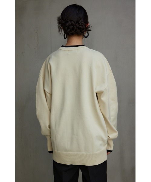 AZUL by moussy(アズールバイマウジー)の「スポンディッシュ配色クルーネックニットトップス(ニット/セーター・レディース・ブラック/アイボリー/ブルー・MEDIUM/SMALL)」の9枚目の写真