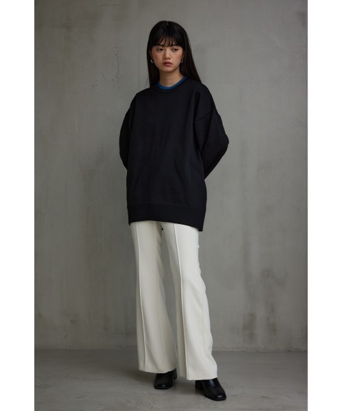 AZUL by moussy(アズールバイマウジー)の「スポンディッシュ配色クルーネックニットトップス(ニット/セーター・レディース・ブラック/アイボリー/ブルー・MEDIUM/SMALL)」の15枚目の写真