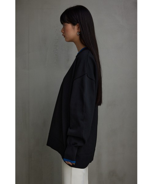 AZUL by moussy(アズールバイマウジー)の「スポンディッシュ配色クルーネックニットトップス(ニット/セーター・レディース・ブラック/アイボリー/ブルー・MEDIUM/SMALL)」の17枚目の写真
