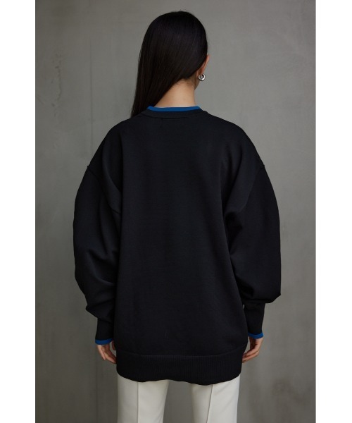 AZUL by moussy(アズールバイマウジー)の「スポンディッシュ配色クルーネックニットトップス(ニット/セーター・レディース・ブラック/アイボリー/ブルー・MEDIUM/SMALL)」の18枚目の写真