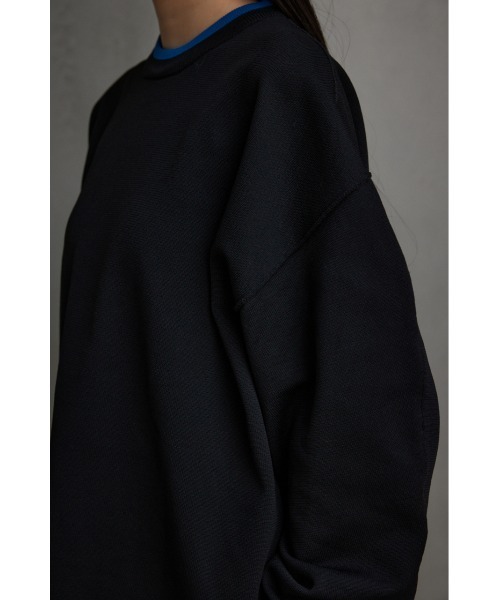 AZUL by moussy(アズールバイマウジー)の「スポンディッシュ配色クルーネックニットトップス(ニット/セーター・レディース・ブラック/アイボリー/ブルー・MEDIUM/SMALL)」の20枚目の写真